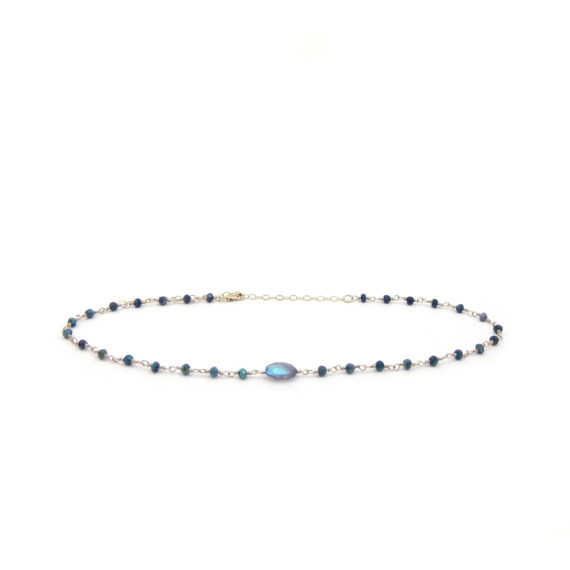 Emerald and Labradorite Gem Choker