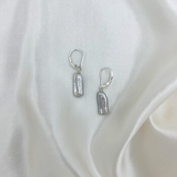 Molten Pearl Earrings in Silver