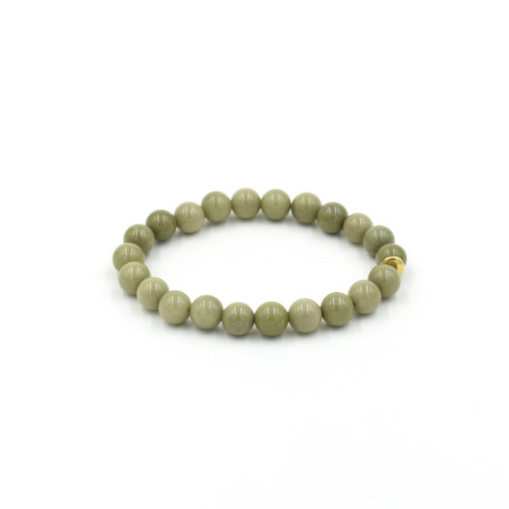 Olive Jade Bracelet - 8 mm