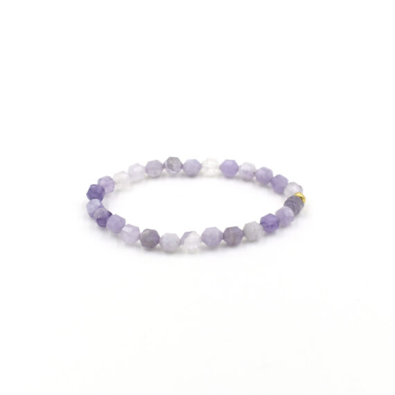 Faceted Purple Jade Bracelet - 6 mm