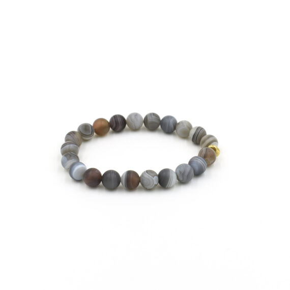 Matte Botswana Agate Bracelet - 8 mm