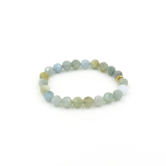 Faceted Aquamarine Bracelet - 8 mm