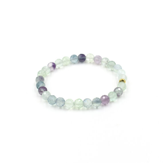 Faceted Fluorite Bracelet - 6 mm