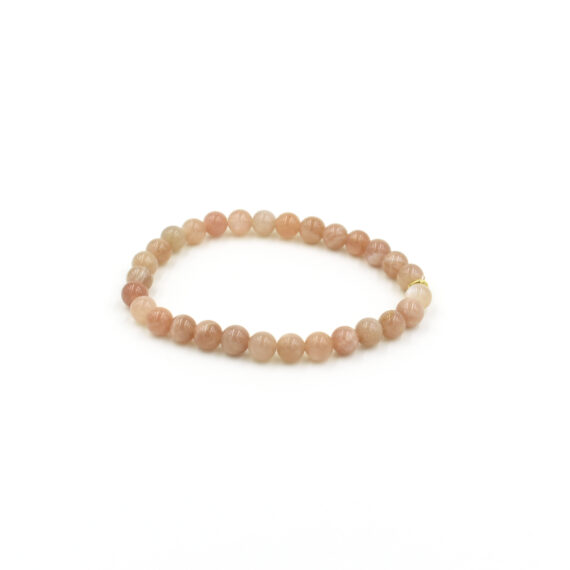 Peach Moonstone Bracelet - 6 mm